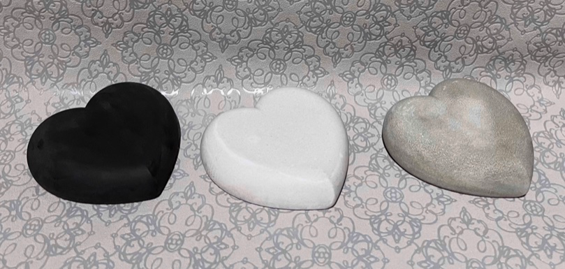 Big Love concrete heart paperweight, smooth and flat