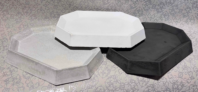 Vide-poche Octave en béton, forme octogonale